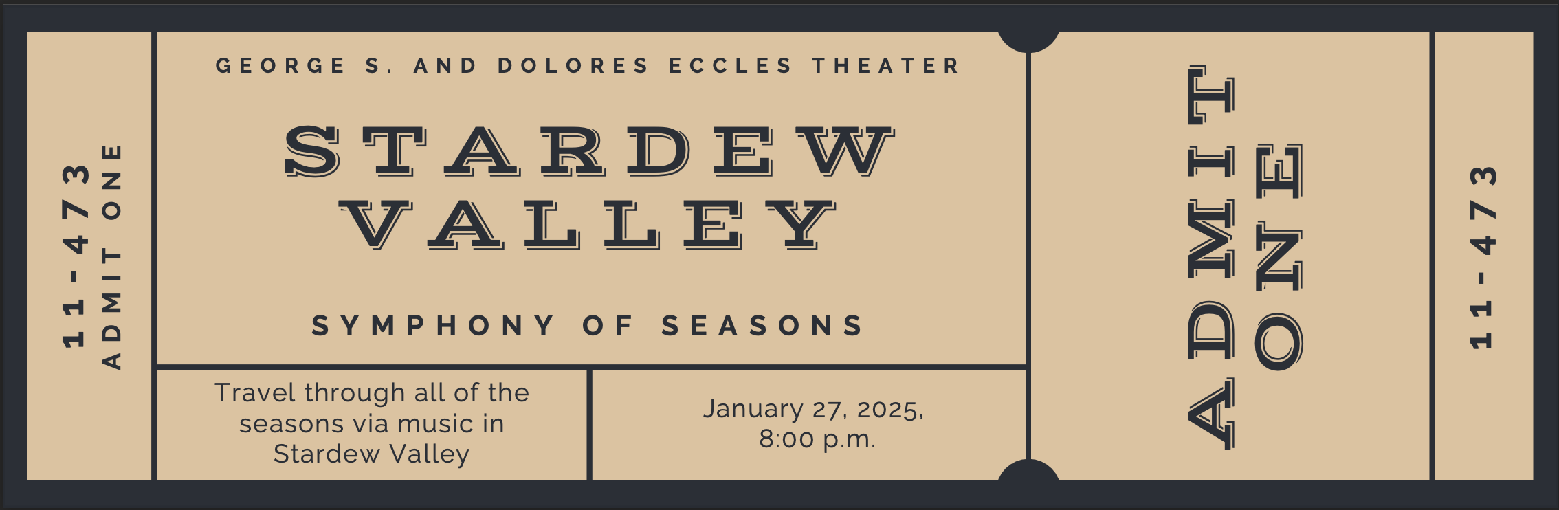 Stardew Valley Symphony Ticket - Front